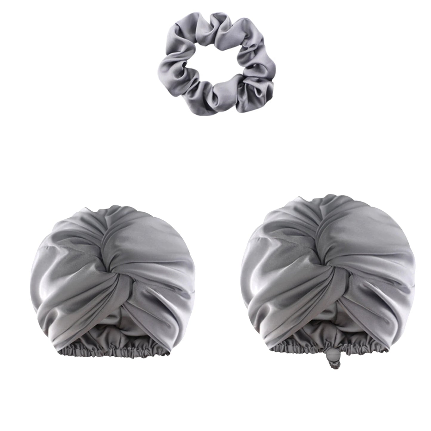 Unisex Solid-Color Adjustables Silk Satins Hair Bonnets High Elasticity Soft Sleep Cap For Women Men - NamafadStore