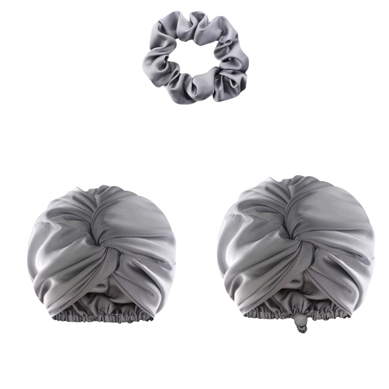 Unisex Solid-Color Adjustables Silk Satins Hair Bonnets High Elasticity Soft Sleep Cap For Women Men - NamafadStore