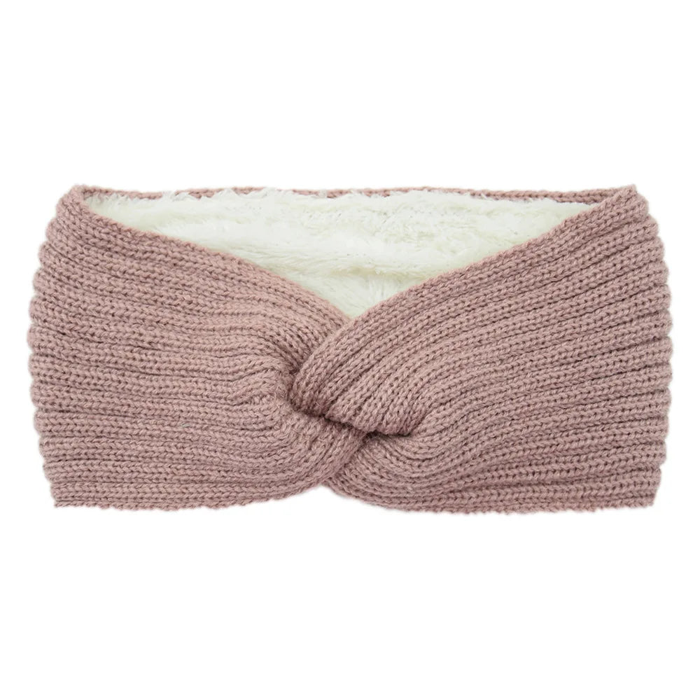 Winter Knitted Headbands for Women Warm Woolen Knitting Ear Warmer Cross Knot Turban Headwear Girls Hair Band Hair Accessories - NamafadStore