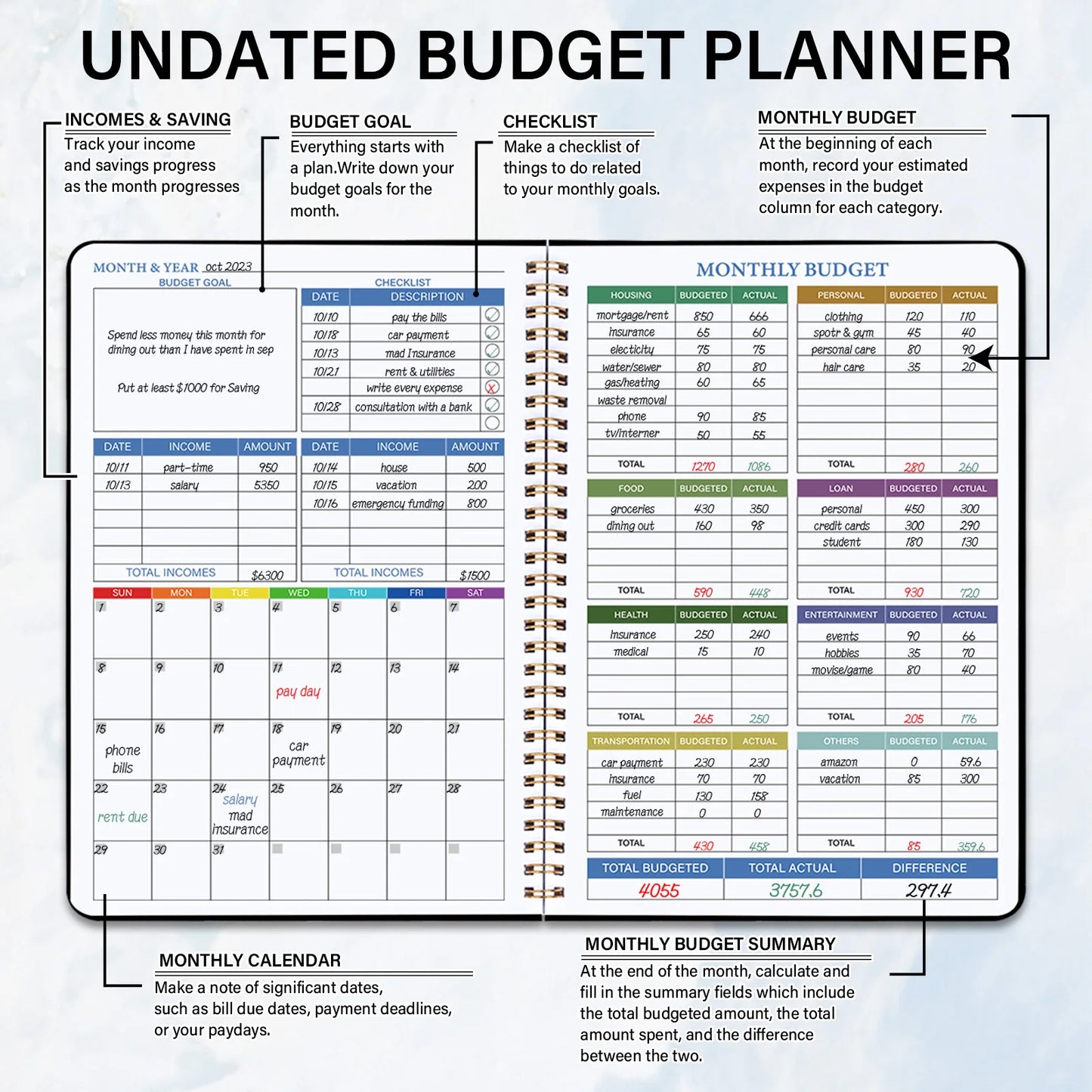 Monthly Budget Planner & Expense Tracker – Financial Organizer for 2025–2026