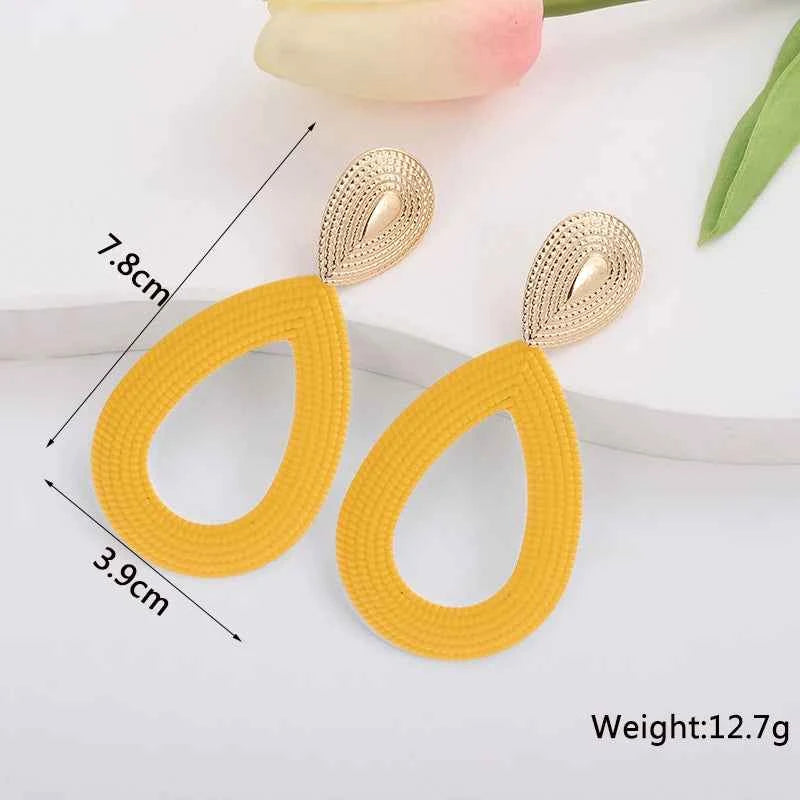 Yellow Color Hanging Earrings for Women Flower Dangle Earrings Korean Fashion Women's Earrings Party Gift pendientes mujer