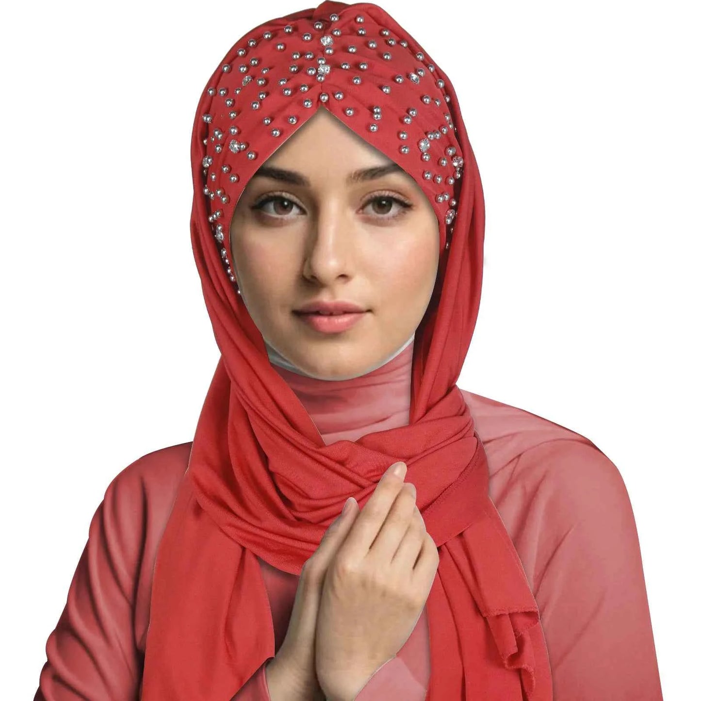 Instant Hijabs Hijab Scarf With Diamonds Jersey Caps Bonnet Brand Design Muslim Scarf Plain Pull On Ready Wear Wrap Head Cover