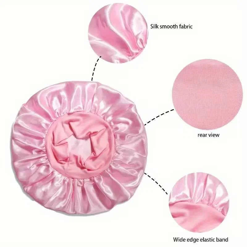 2/4Pcs Hair Care Set Scalp Massage Detangling Comb + Satin Sleep Cap + 2 Hair Scrunchies, Anti-Frizz Hair Accessories for Women