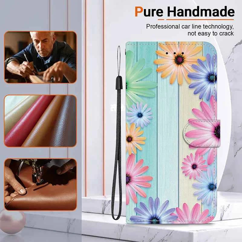 Leather Phone Case For iPhone 11 12 13 14 15 16 17 Pro Max XR 14 15 16 Plus 16e 17 Air Wallet Lanyard Cover
