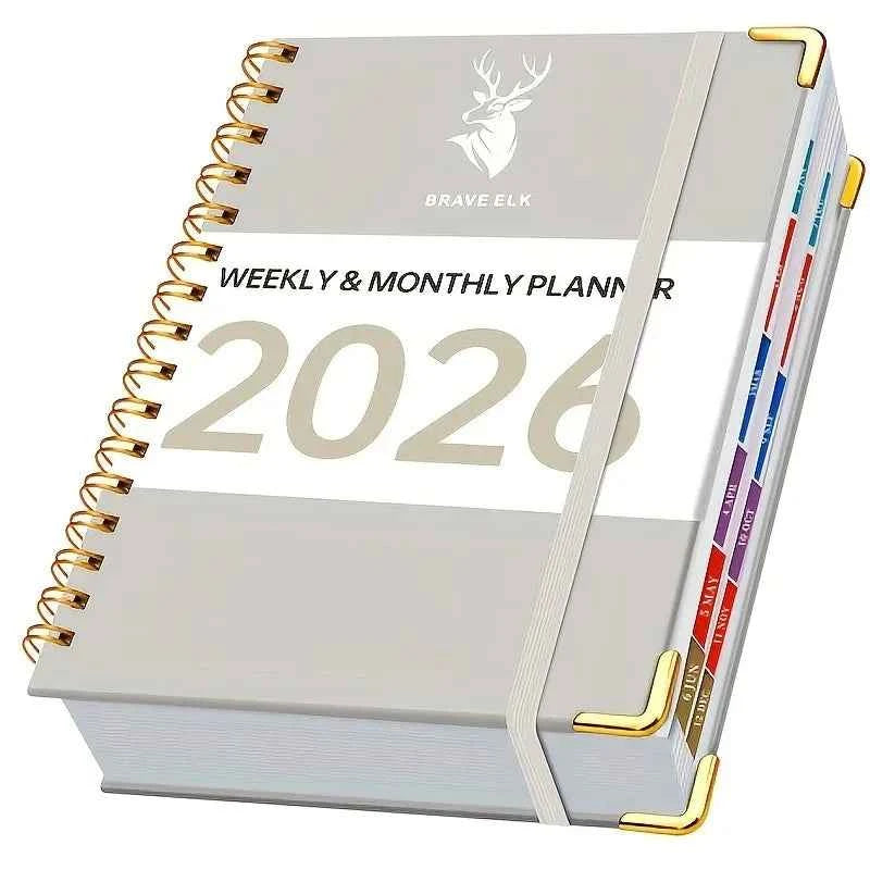 2026 Student Daily & Weekly Planner - Spiral Bound, Hard Cover, Academic Year Schedule Book for School, College, Homework