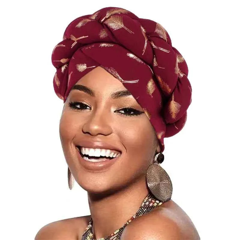 Bronzing African Headtie Braid Turban Caps for Women Nigeria Wedding Geles Party Headgear Headpiece Auto Gele Female Head Wraps
