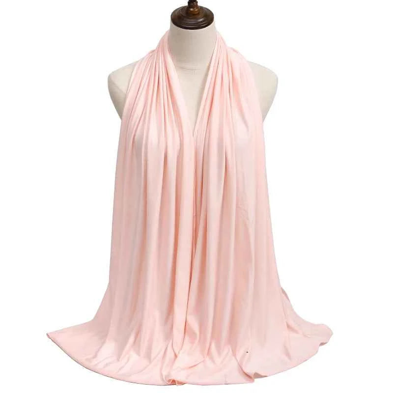 New Jersey Womens Muslim Ramadan Fashion Modal Cotton Jersey Hijab Womens High Quality Solid Color Soft Hijab Long African Scarf