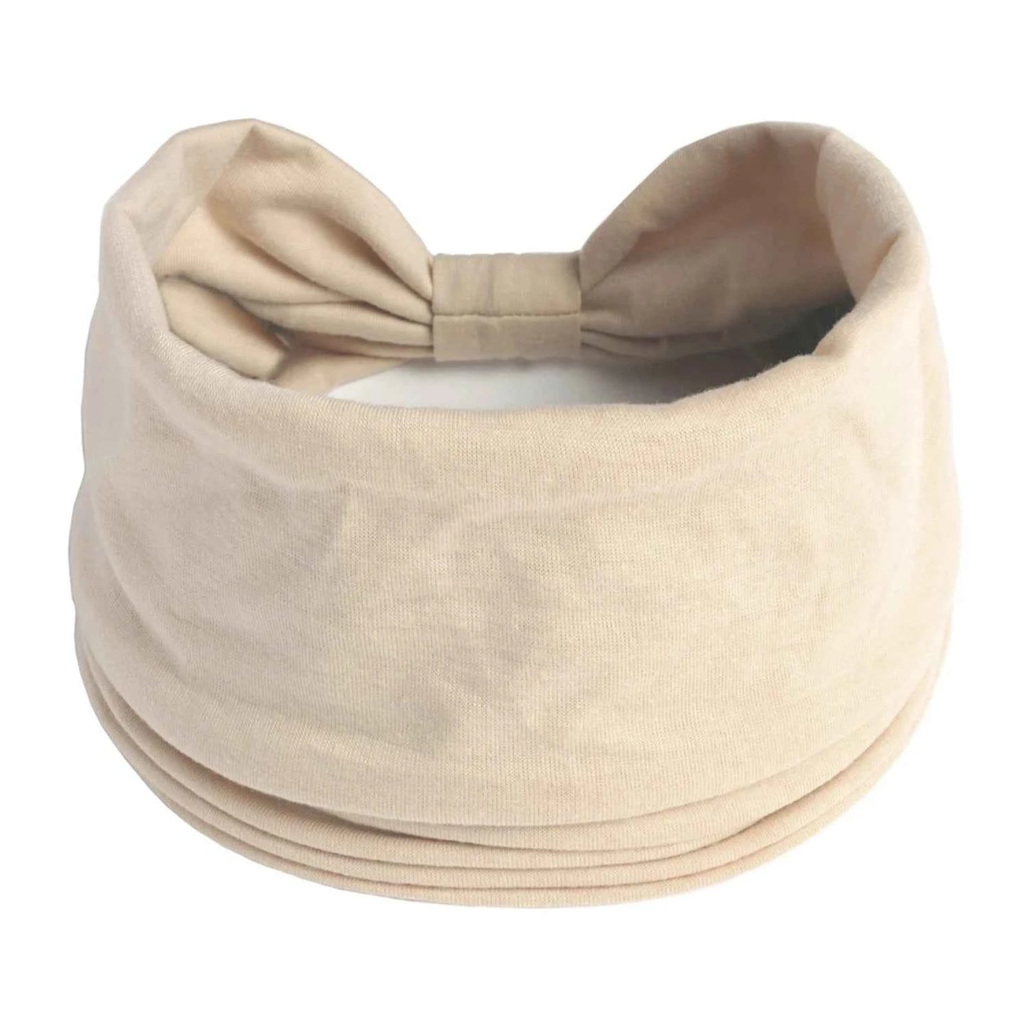Women’s Solid Color Turban Headwrap – Soft Cotton Knot Headband Elastic Wide Hair Band for Yoga & Daily Wear