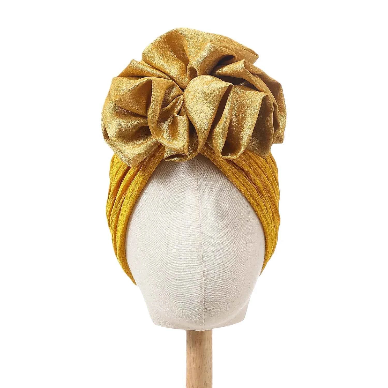 Fashion Women Pleated Turban Cap For Women Auto Gele Headtie Female Head Wraps African Nigeria Wedding Party Headpiece