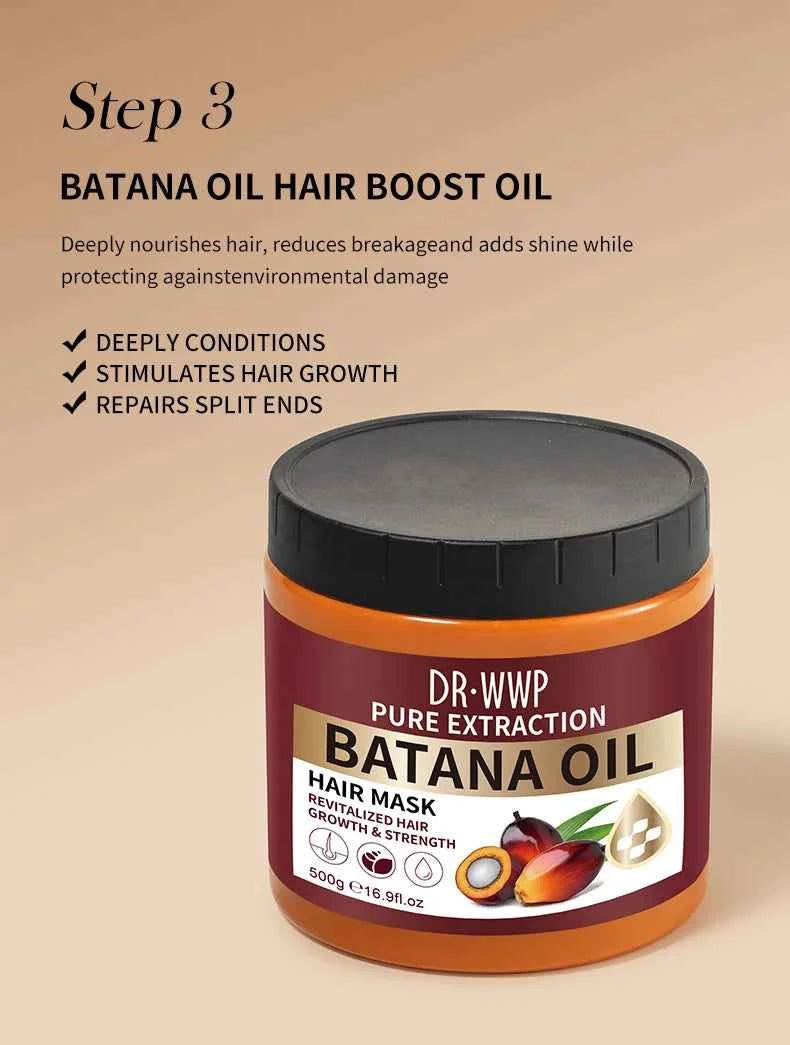 500ml Batana Oil Shampoo and Conditioner Set for Hydrating Care, Softening Hair, and Improving Dryness and Frizz