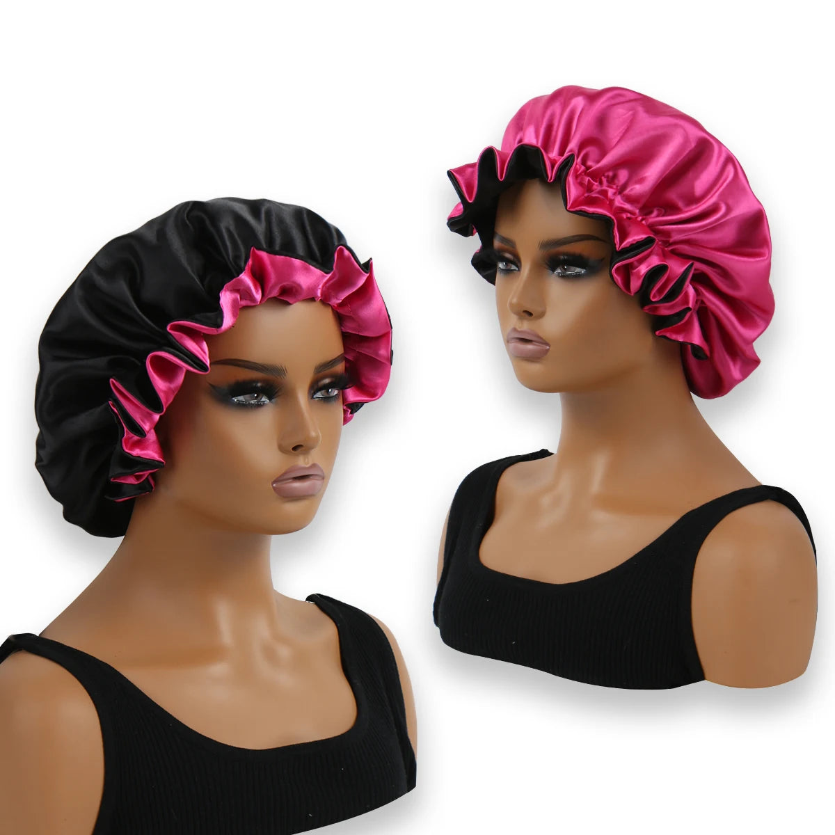 Double-Layered LaceCaps, Hair Bonnet, Can Be Worn on Both Sides, All Men and Women Can Wear It, 1Pc
