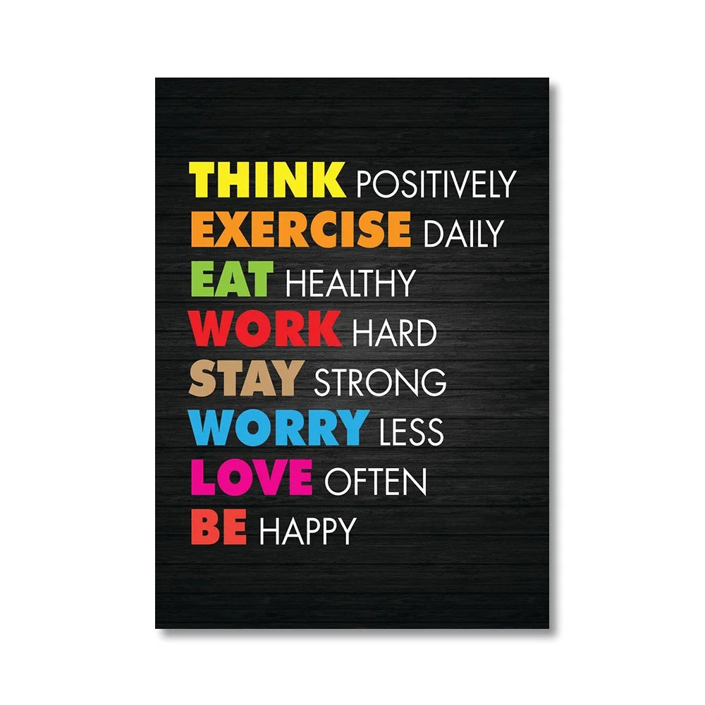Office Decor Exercise Motivational Quote Minimalist Wall Art Print Canvas Painting Posters for Living Room Modern Home Decor