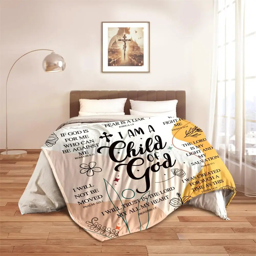 Child of God Christmas Blanket – Christian Faith Gift for Women & Godmother
