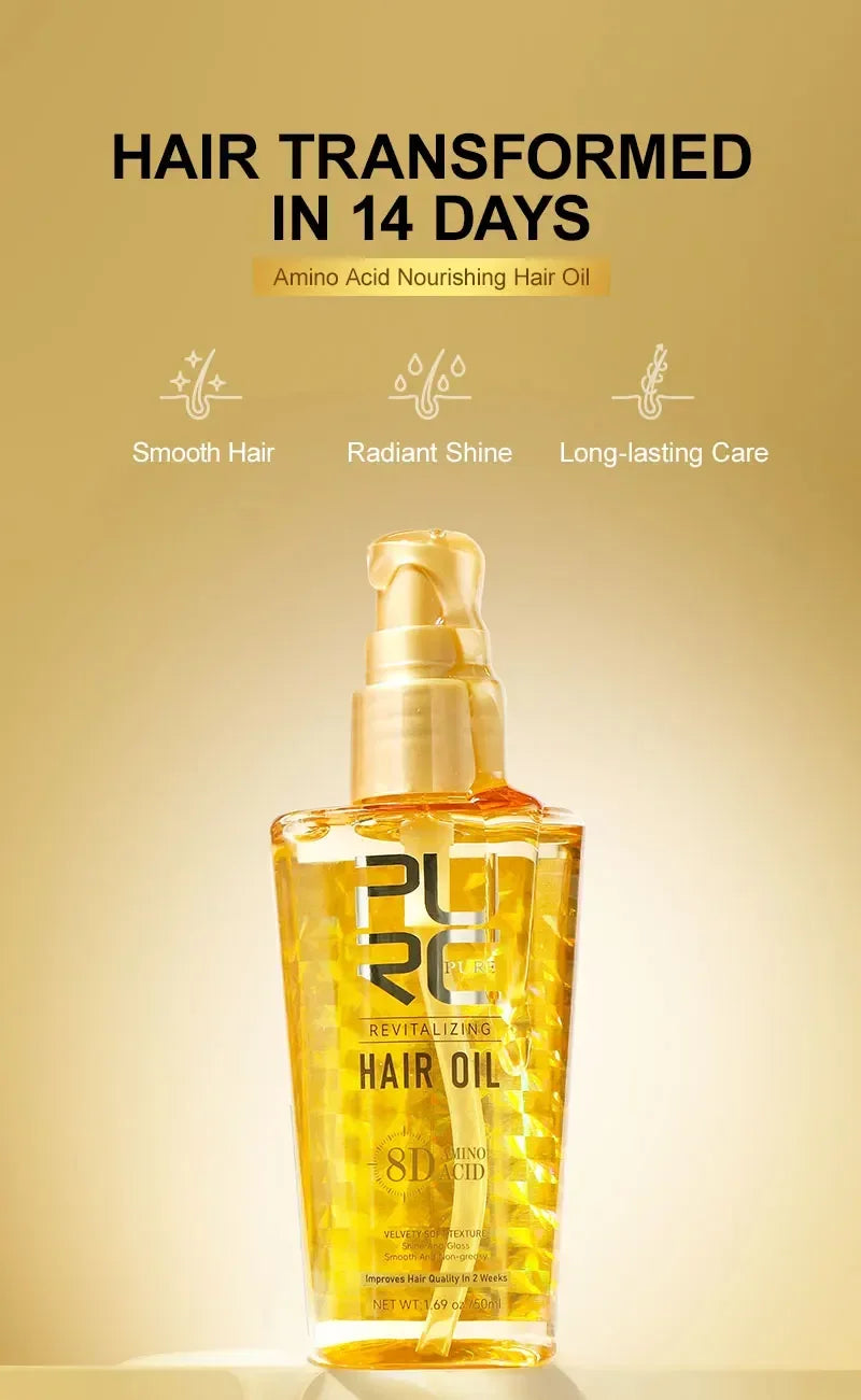 PURC Morocco Oil Nourishing Hair Oil Smoothing Shine Soft Hair Serum Repair Damaged Frizz Dry Hair Treatment Hair Care New