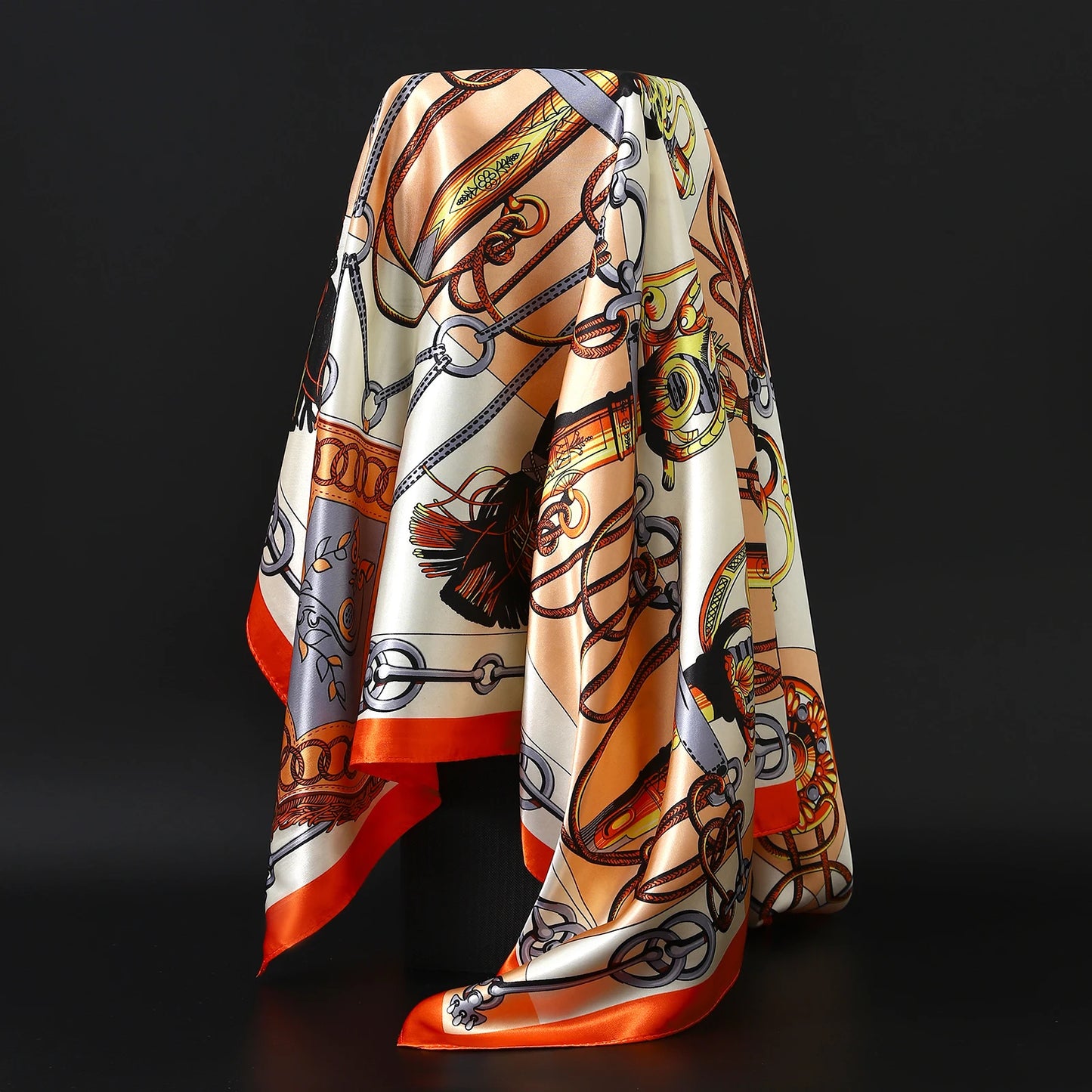 Popular Shawls Europe And America Fashion Bandannas New Print Sunscreen 90X90CM Kerchief Four Seasons Luxury Square Silk Scarves - NamafadStore