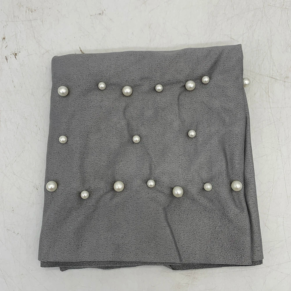 2024 Suede Twisted Turban Cap for Women Beading Head Wraps Bonnet Muslim Headscarf Hat Lady Wrap Head Scarf - NamafadStore