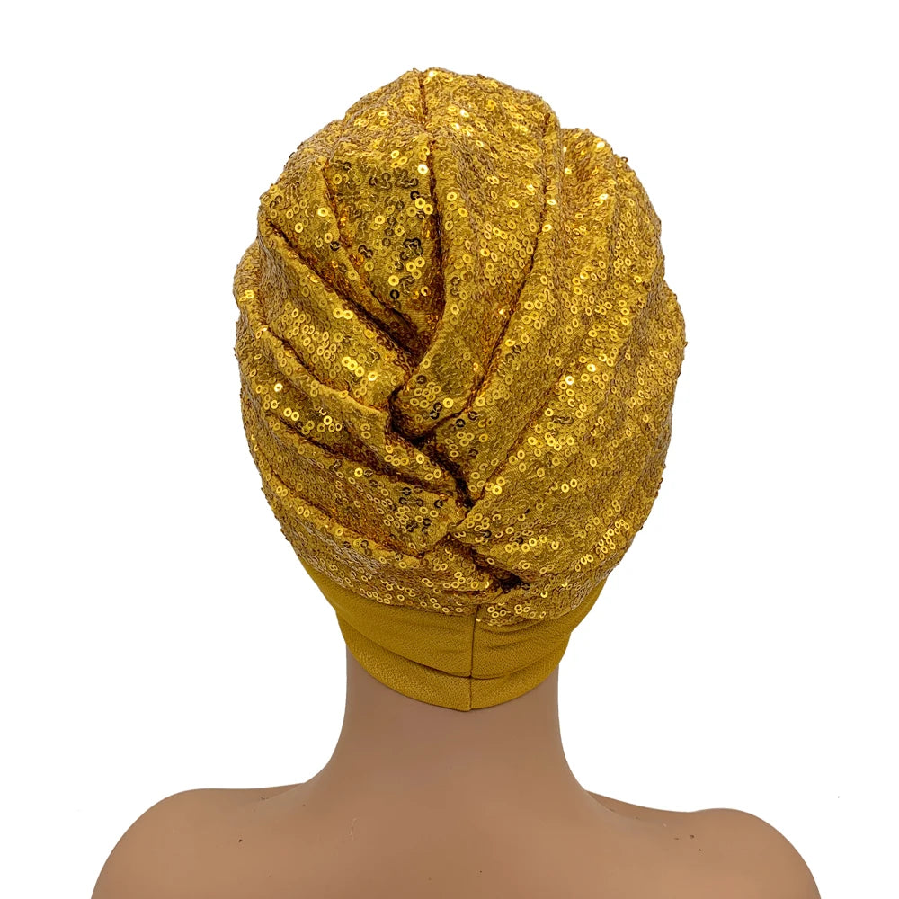 Luxury Rhinestones Turban Cap for Women Soft Comfortable Head Wraps Muslim Headscarf Bonnet  Turbante Mujer - NamafadStore