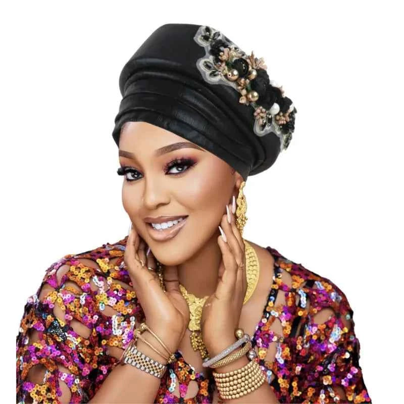 Exaggerated Big Braid Turban Cap for Women African Lady Head Wraps Nigeria Autogele Headtie Wedding Party Headgear Turbante