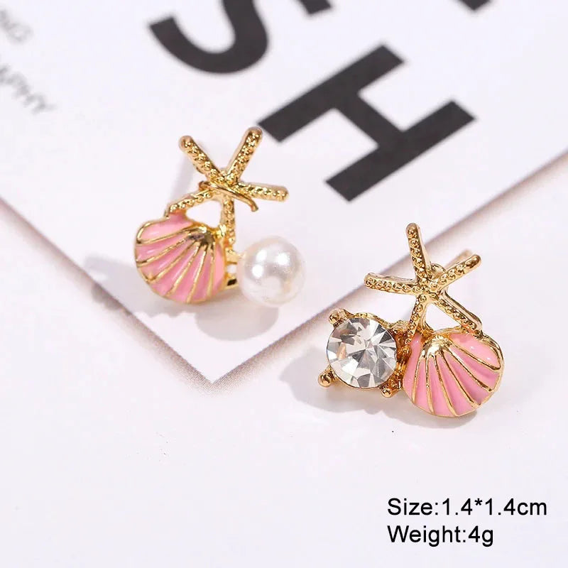 Pink Color Dangle Earrings for Women Korean Fashion Flower Long Hanging Earrings Butterfly Heart Pendants Twist Drop Earrings