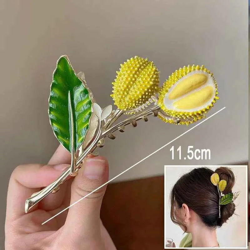 New Sweet Flower Durian Hair Claw Clip Ponytail Grab Hair Clips Shark Clip Woman Hairpins For Girl Hair Accessories Headdress