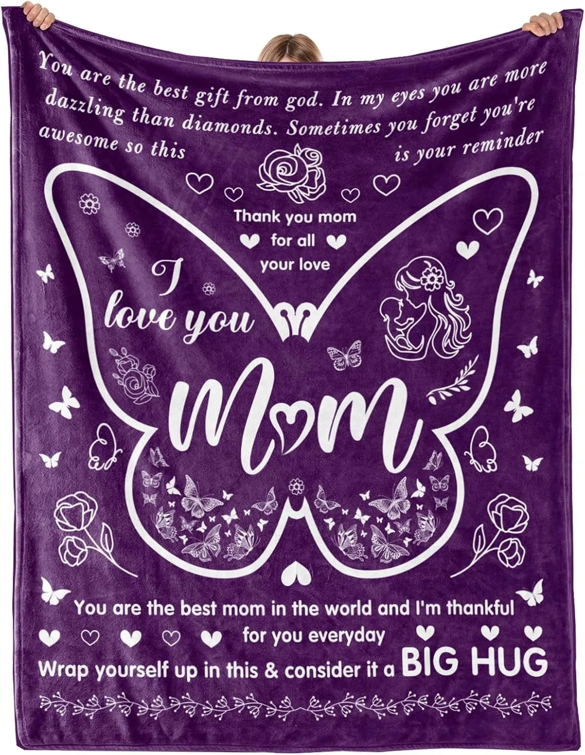 Best Mom Ever Blanket – “Remember I Love You Mum” Gift for Mom