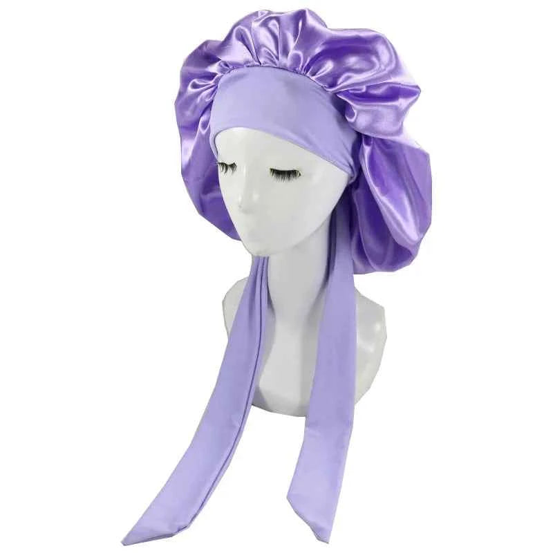 Women Satin Solid Sleeping Hat Night Sleep Cap Hair Care Bonnet Nightcap For Women Men Unisex Cap Bonnet De Nuit Shower Turban
