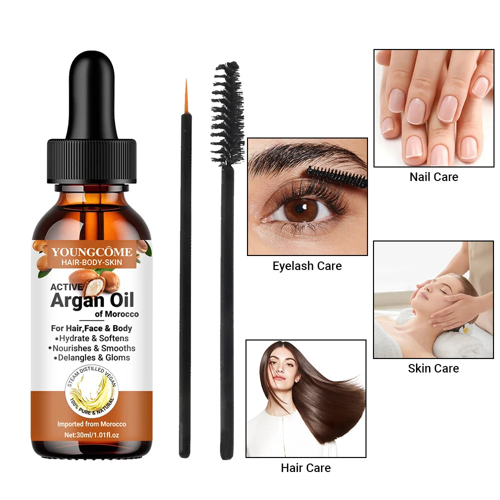 Morocco Argan Hair Oil Care Essence Nourishing Moisturizer Face Repair Improve Split Hair Younger Firming Lifting Skincare - NamafadStore