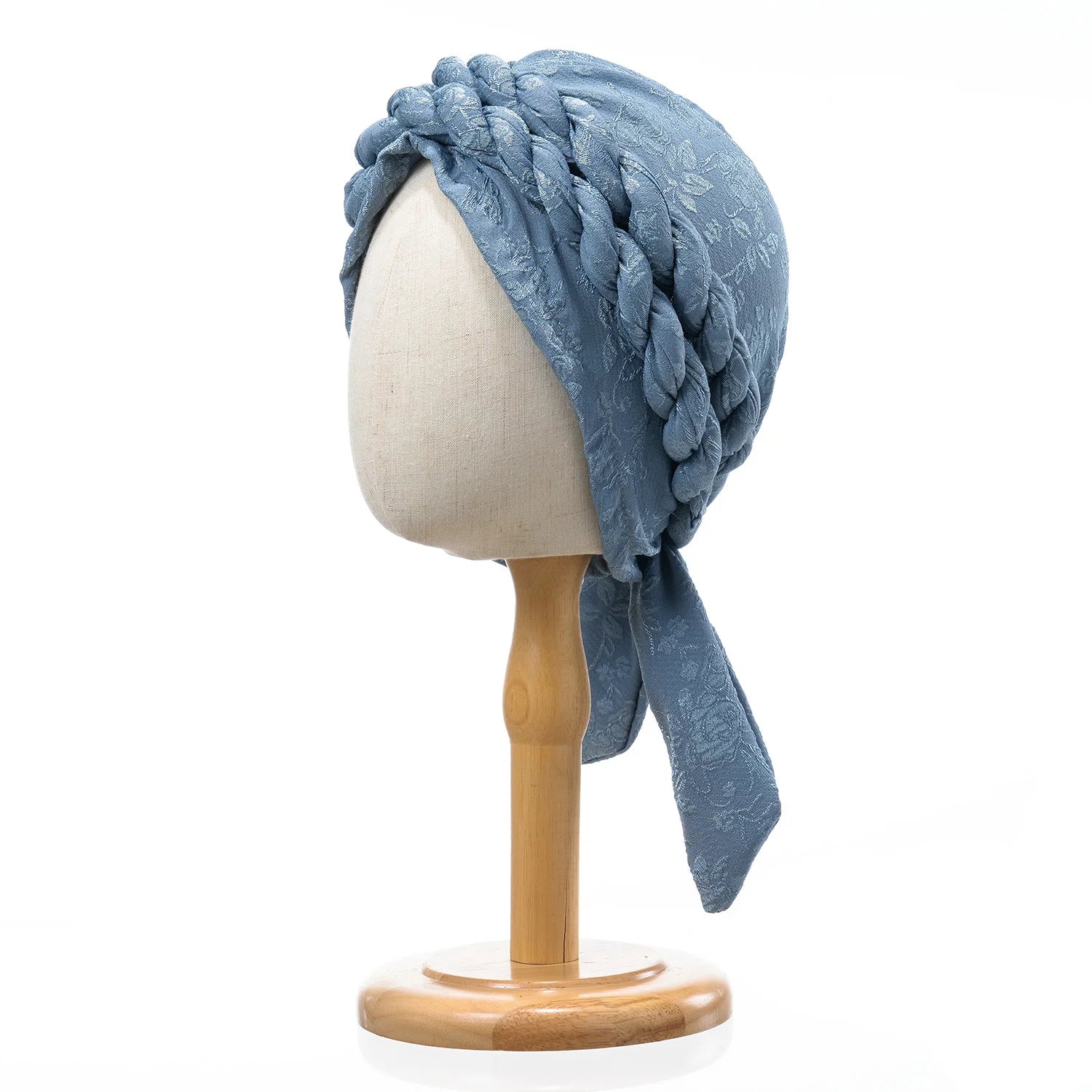 Solid Color Double Braids Turban Caps for Women Fashion Women Muslim Wrap Head Bonnet Headwear Braid Hat Turbante Mujer - NamafadStore