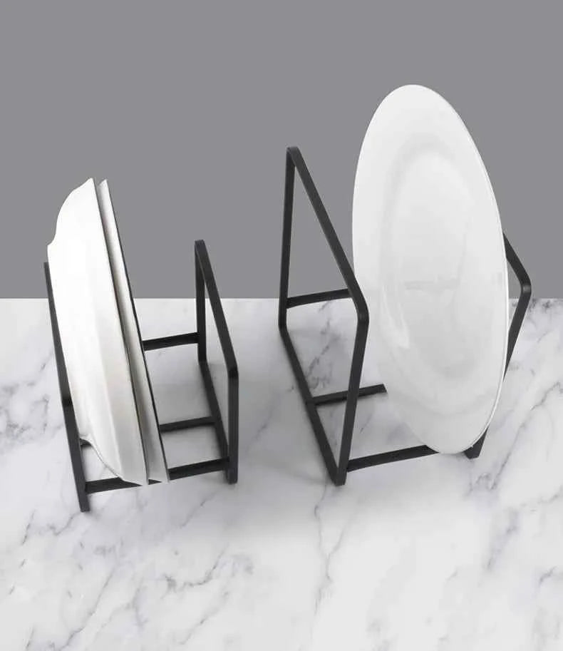 1pc Kitchen Cabinet Plate Storage Countertop Dish Rack Drawer Dinner Plate Partition Drain Rack Layered Storage Rack Accessories