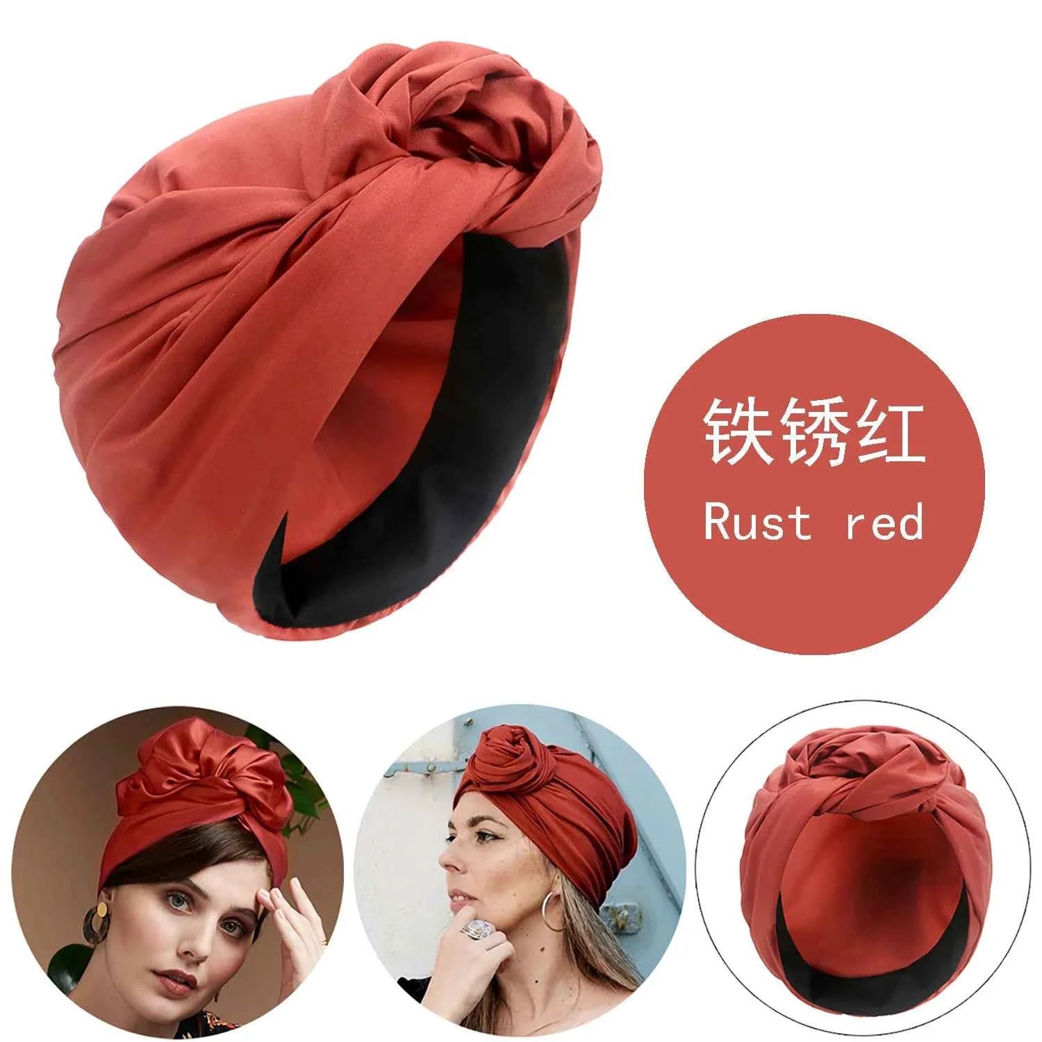 French Retro Women's Turban Cap Ladies Cross Bandana Hat Female Fashion Head Wraps Muslim Headscarf Bonnet