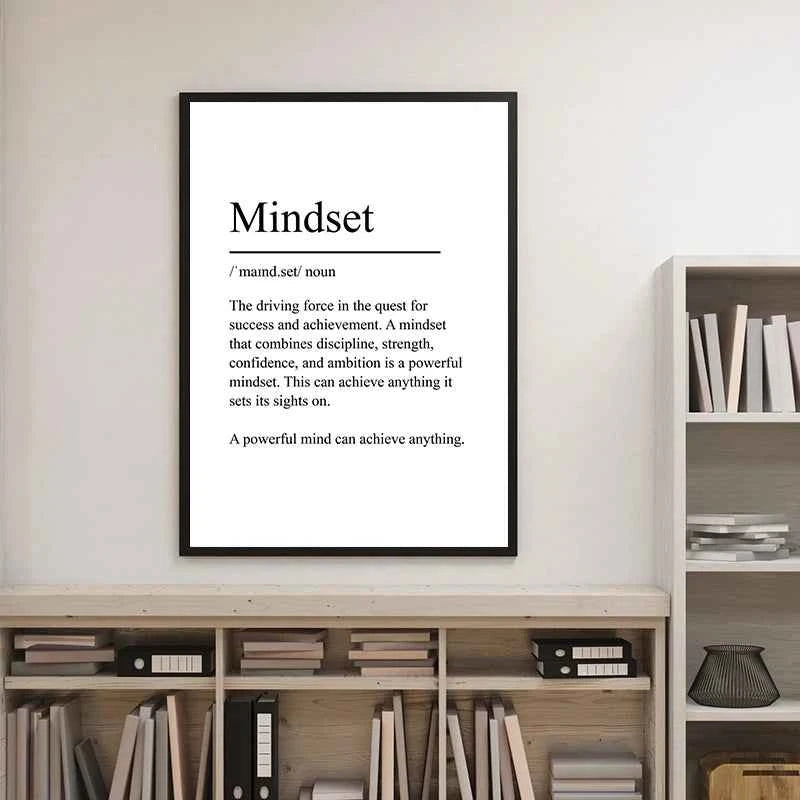 White Minimalist Inspirational Phrases Poster Print Success Focus Patience Definition Canvas Painting for Home Office Wall Decor