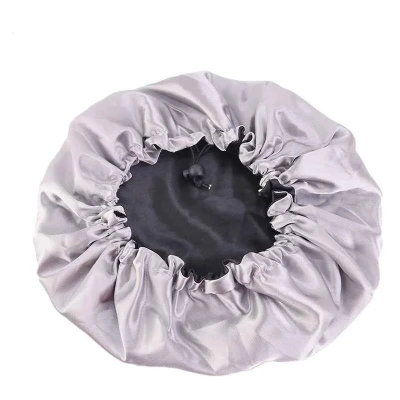 Double-Sided Sleeping Hat Adjustable Nightcap Bathing Hat Girl Sleep Protector Tool