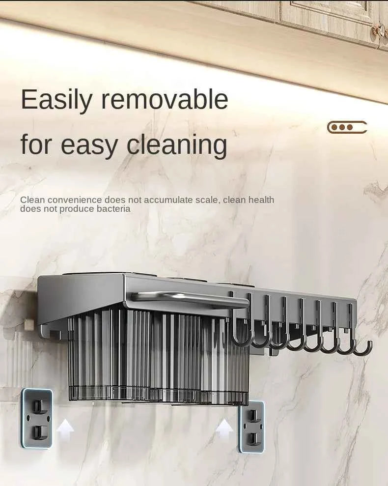 Wall-mounted knife rack for kitchen, multifunctional, no drilling required, knife and utensil holder, chopstick tube, integrated