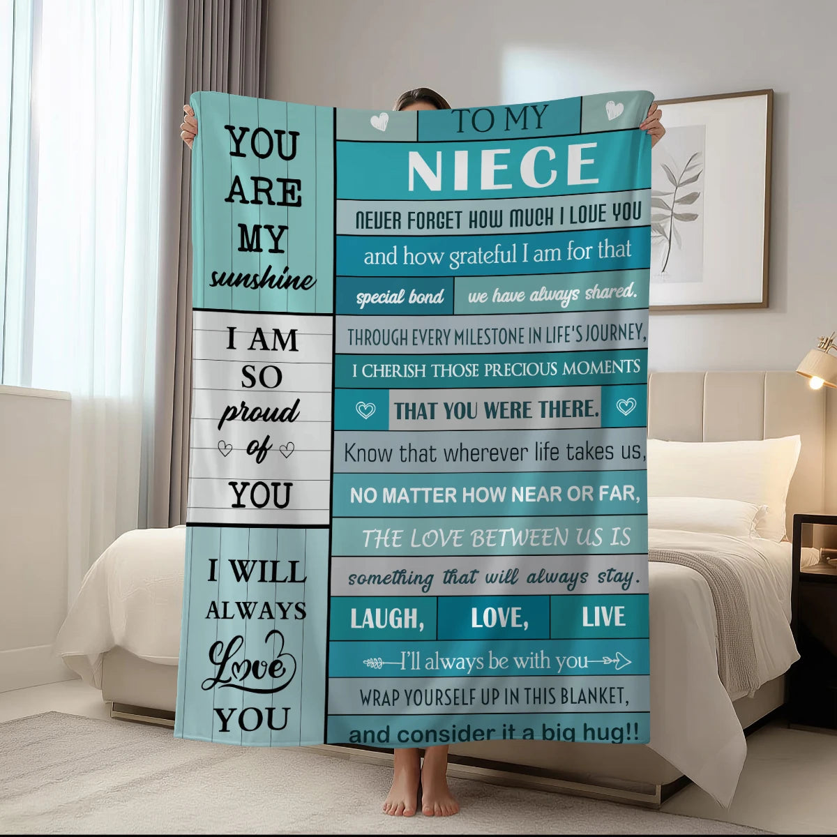 Blue Lion Blanket for Niece – Soft Flannel Birthday Gift from Aunt or Uncle