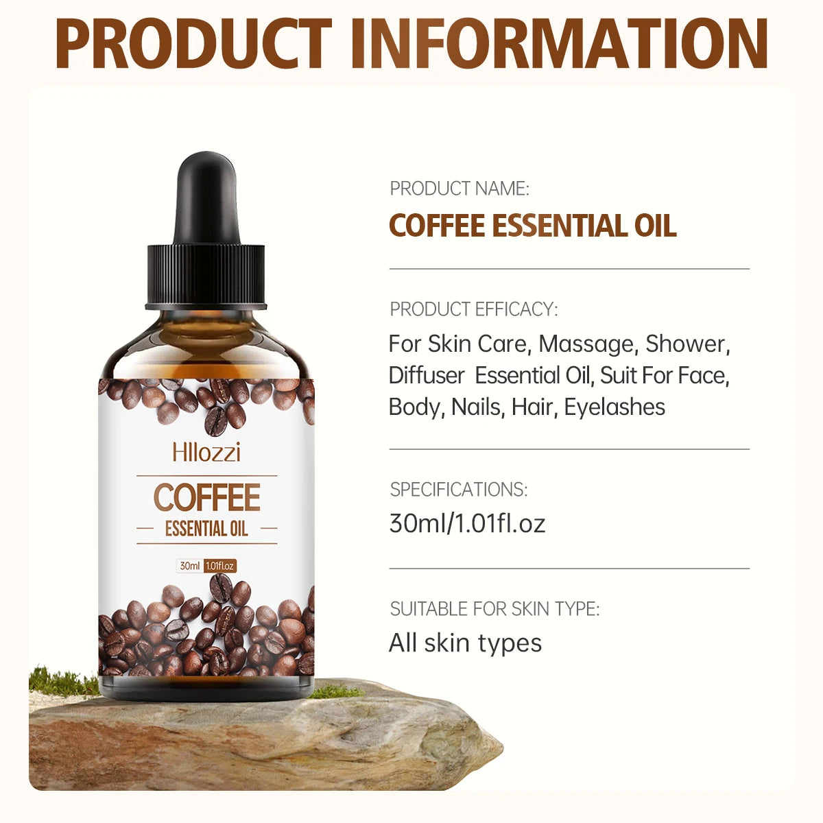 30ml/1.01fl.oz Coffee essential oil for skin, hair, nails and eyelashes, moisturizing, nourishing, suitable for all skin types - NamafadStore