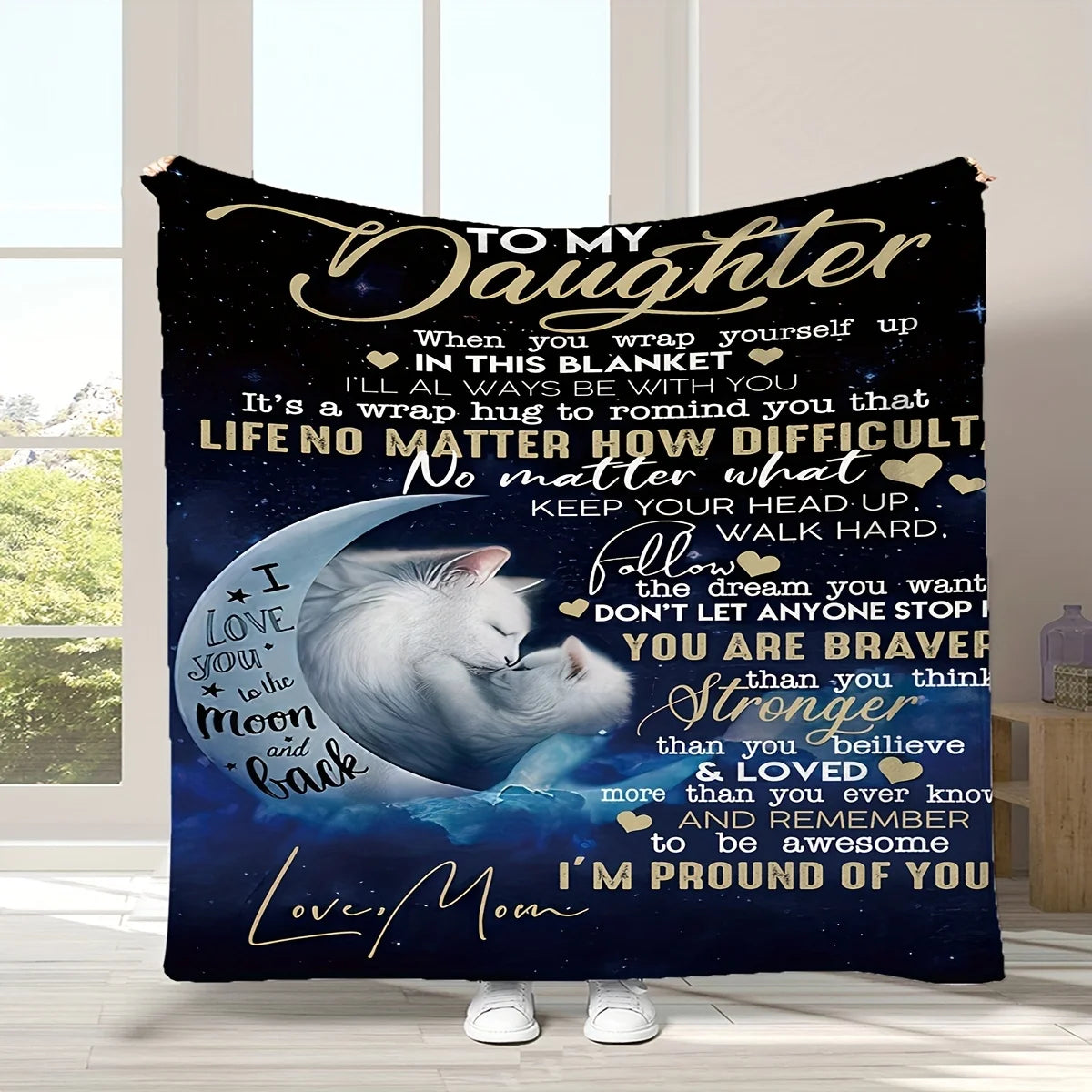 To My Daughter Flannel Blanket – Heartwarming Gift from Mom or Dad