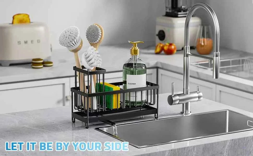 Kitchen storage shelf, self-drainage dishcloth rack, drainage rack, no drilling, household seasoning rack, faucet, sink rack, co
