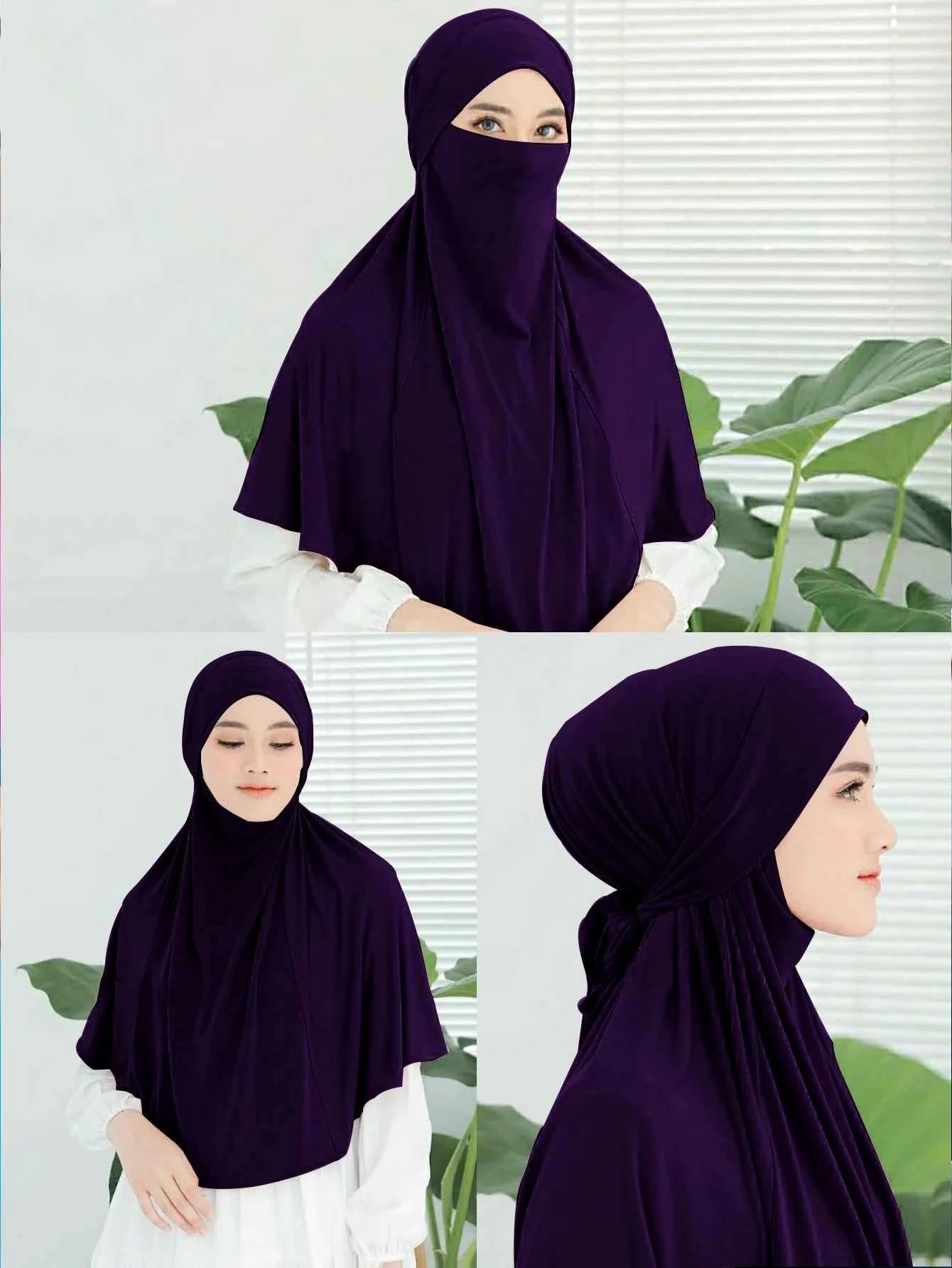 Plain Large Size Headband Muslim Hijab Women Instant Turban Top Quality Islamic Headscarf Ramadan