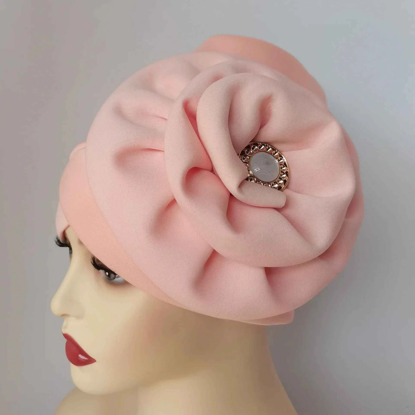 Winter Big Flower Turban For Women Muslim Hijab Caps Islamic African Headties Pleated Hijab Head Wraps Turban Bandana Head Cover