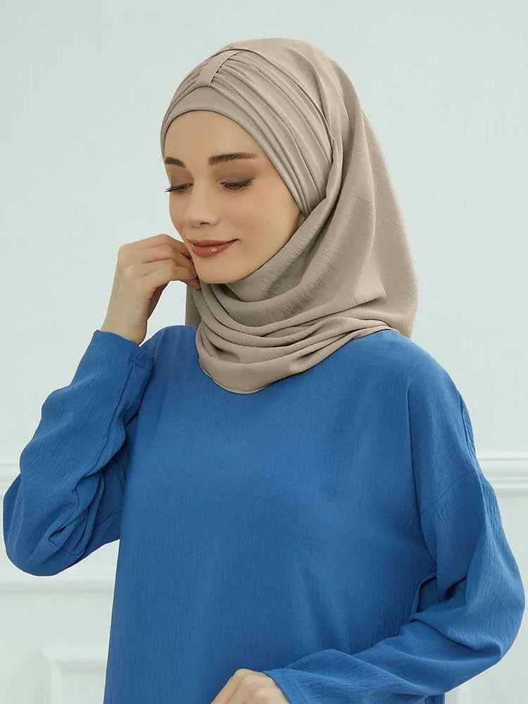 Large Plain Muslim Hat Inner Hijab Caps Ramadan Headwraps Pre-design