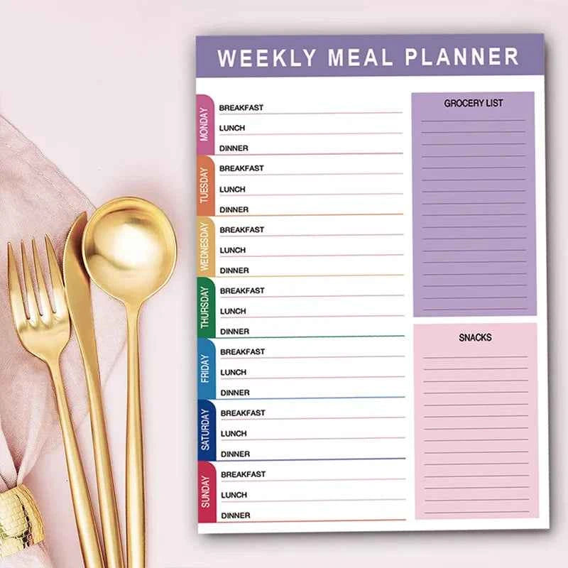 Bview Art A5 English Daily Meal Planner Weekly Recipes Healthy Eating Management Record Sheet Tearable Agenda Book
