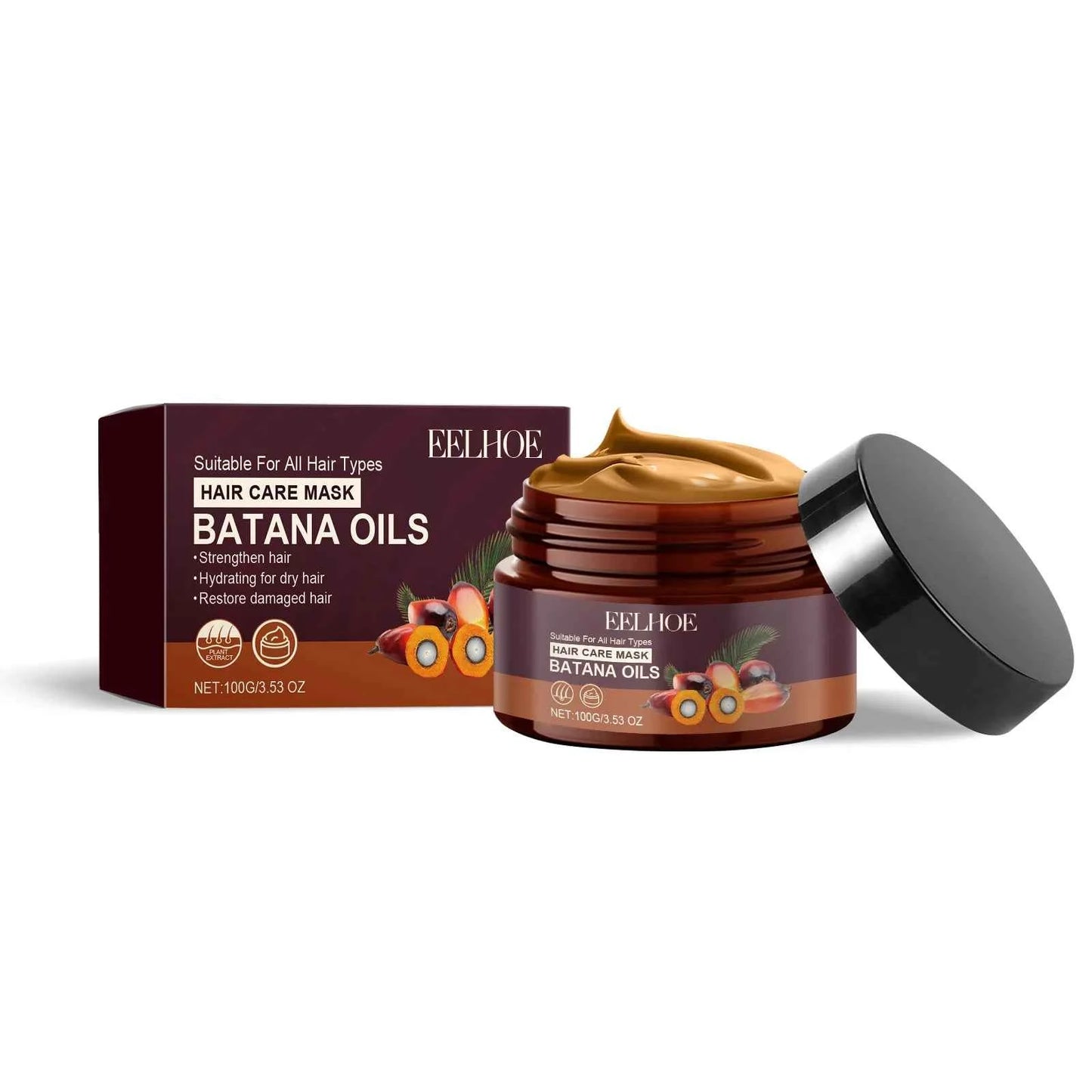 Batana Strengthening Hair Shampoo Conditioner Anti Frizzy Moisturizing Scalp Soften Hair Smoothing Repair Damaged Hair Care Set