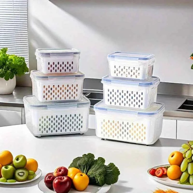 4pcs/Set Leak-Proof Food Storage Containers-Airtight, Stackable Meal Prep Boxes-Suitable for Fruits, Vegetables, Meat & Grains
