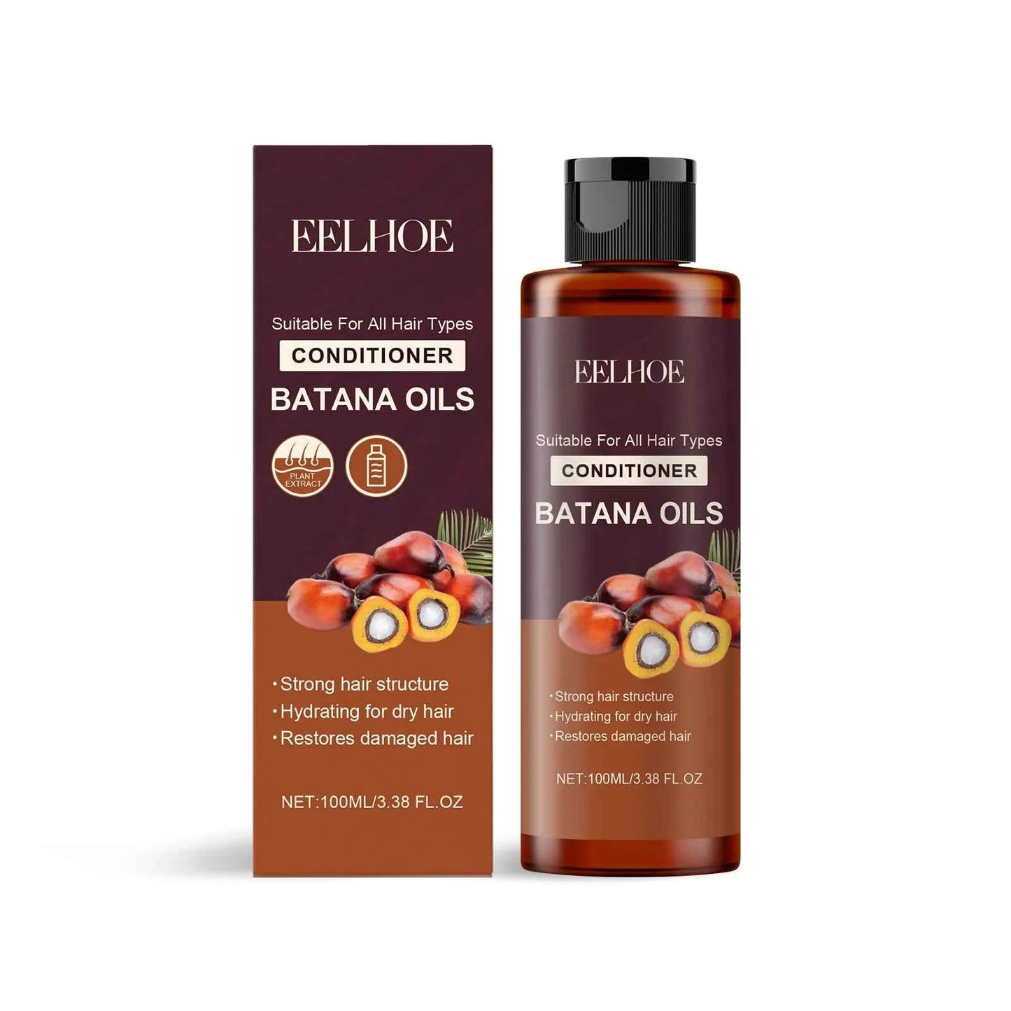 Batana Strengthening Hair Shampoo Conditioner Anti Frizzy Moisturizing Scalp Soften Hair Smoothing Repair Damaged Hair Care Set