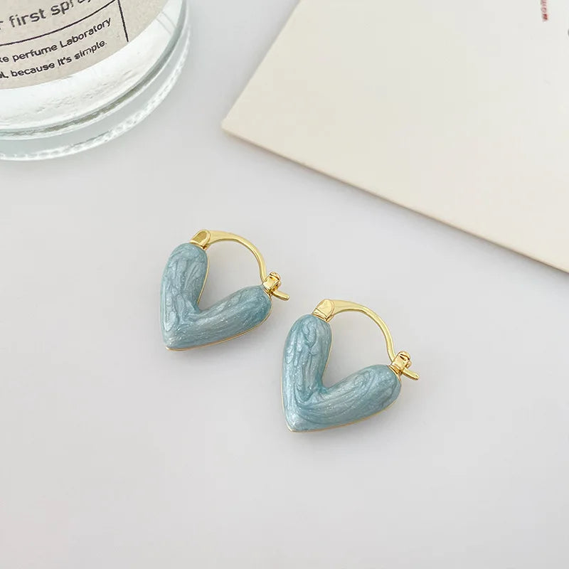 Korean Fashion Heart Drop Earrings For Women Jewelry 2025 Trending Creative Women's Earrings Ear Buckle Accessories Pendientes