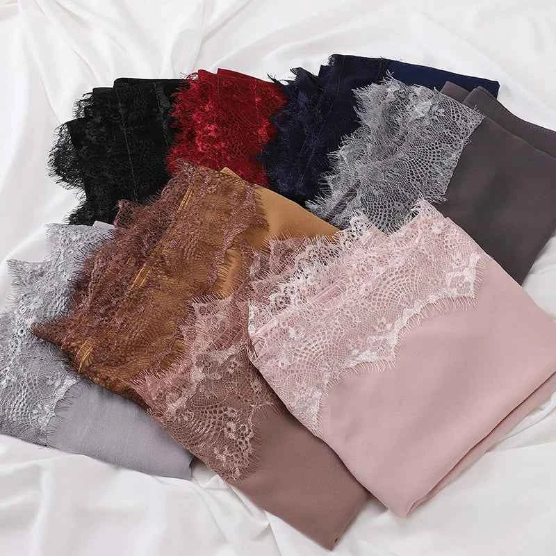 Chiffon Hijab Turban – Lace Headscarf & Veil for Muslim Women, Islamic Headband for Ramadan