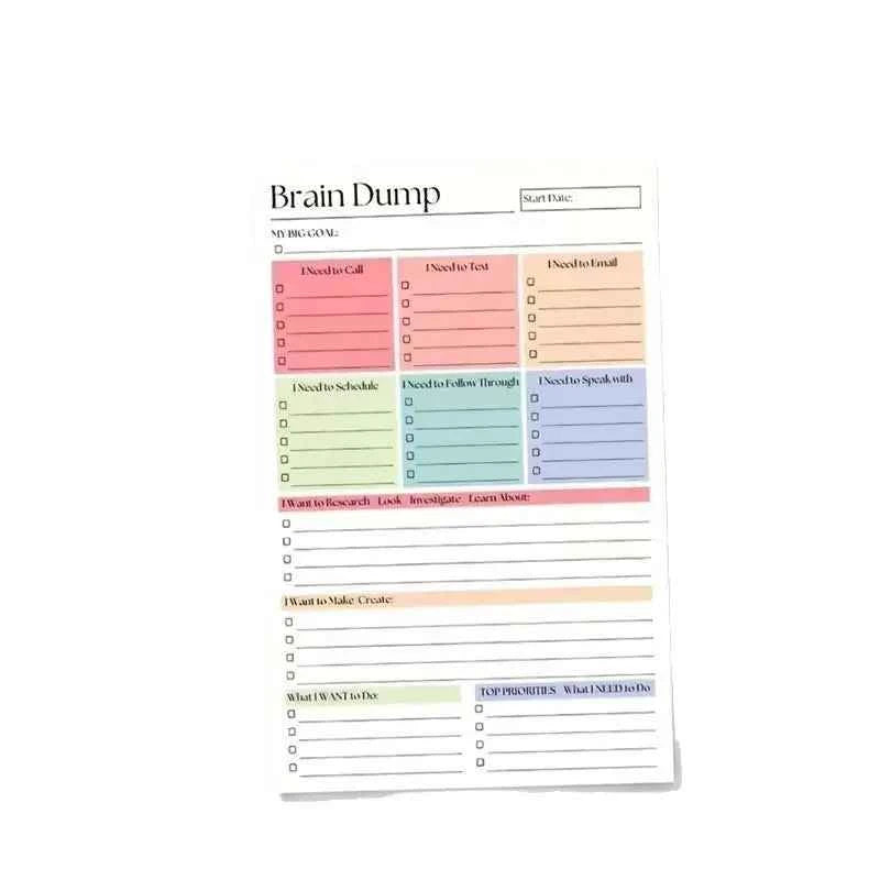 Minimalist A5 Undated Task Management Notebook 50 Or 150 Pages Brain Dump Workbook Daily Checklist Project Planner For Adults Te