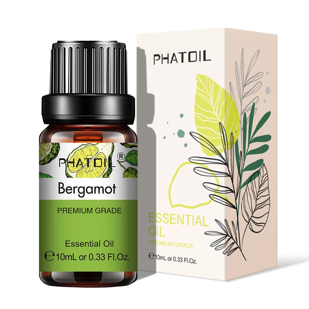 PHATOIL Natural Plant Essential Oil 10ml Eucalyptus Rose Lemon Bergamot Vanilla Peppermint 1PCS Aroma Essential Oil For Diffuser - NamafadStore