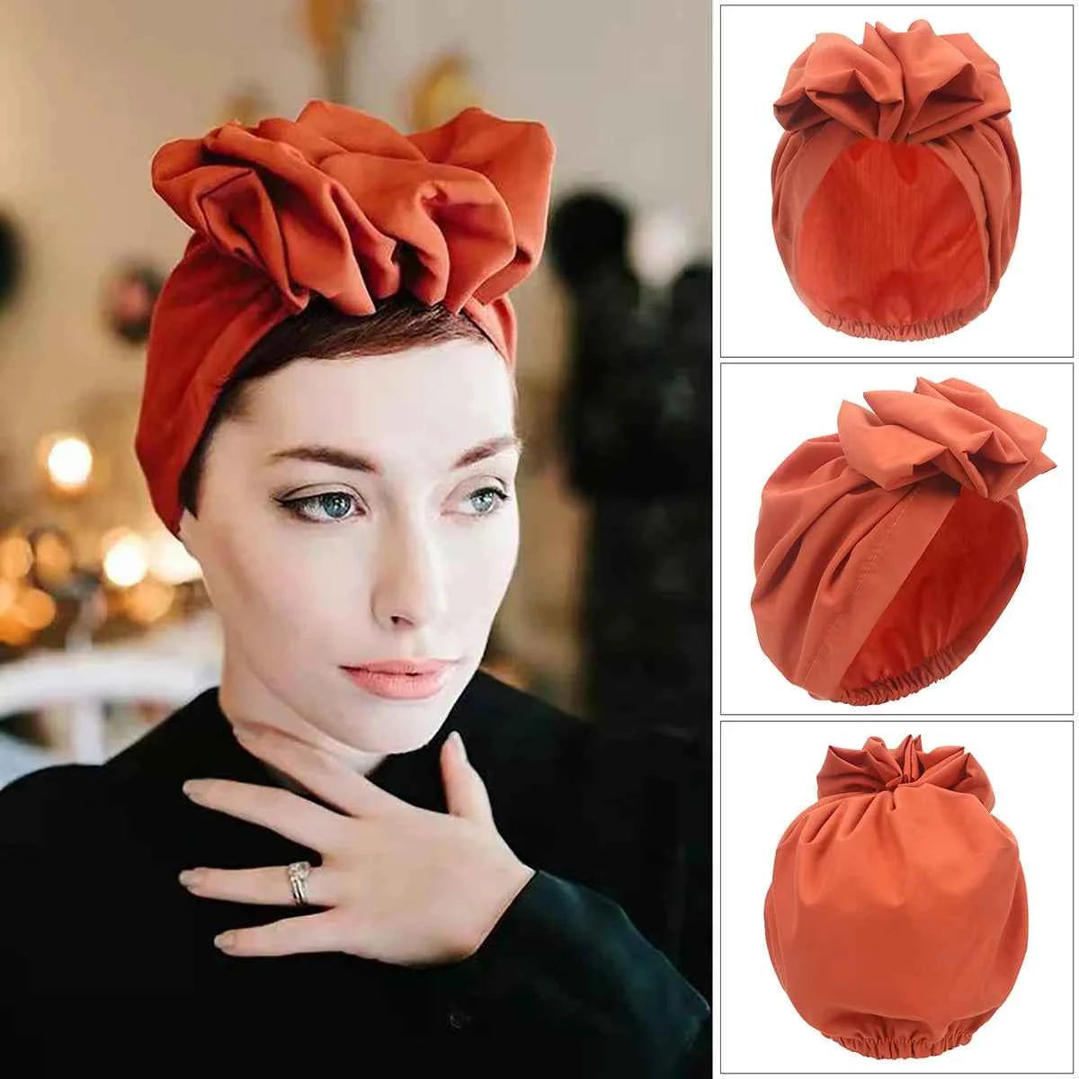 African Head Wrap – Elegant Retro Turban for Women’s Muslim Headscarf & Beanie Cap