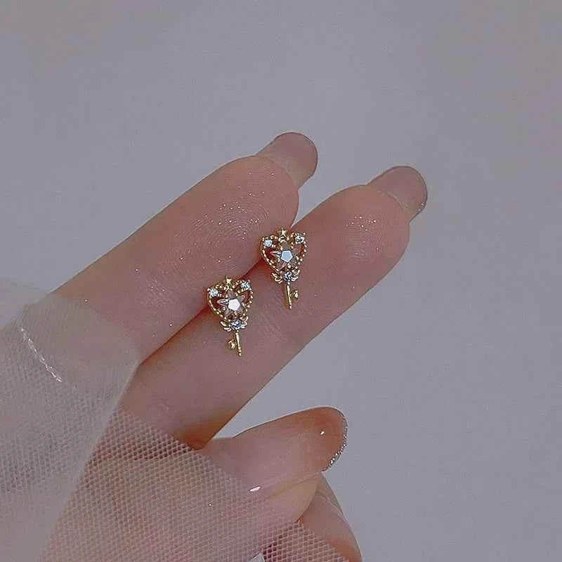 Unusual Sweet Cute Cherry Ice Cream Lollipop Stud Earrings for Women Students Personalized Fashion Party Jewelry Birthday Gifts